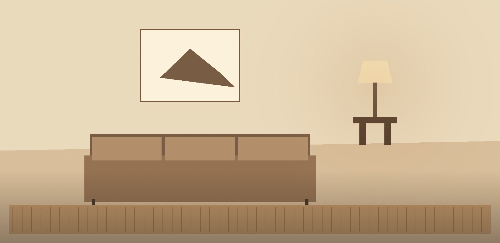 Warm living room setting referencing an early Wayfair catalog-style composition